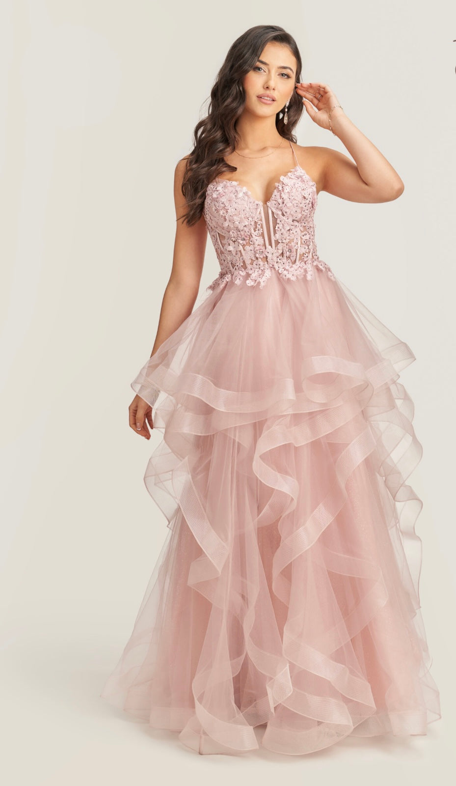 Jora Collections Full Skirted Prom Dress In Mauve Pink – elanclitheroe