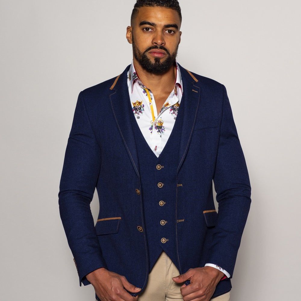 Claudio Lugli Jacket and Waistcoat in Navy elanclitheroe