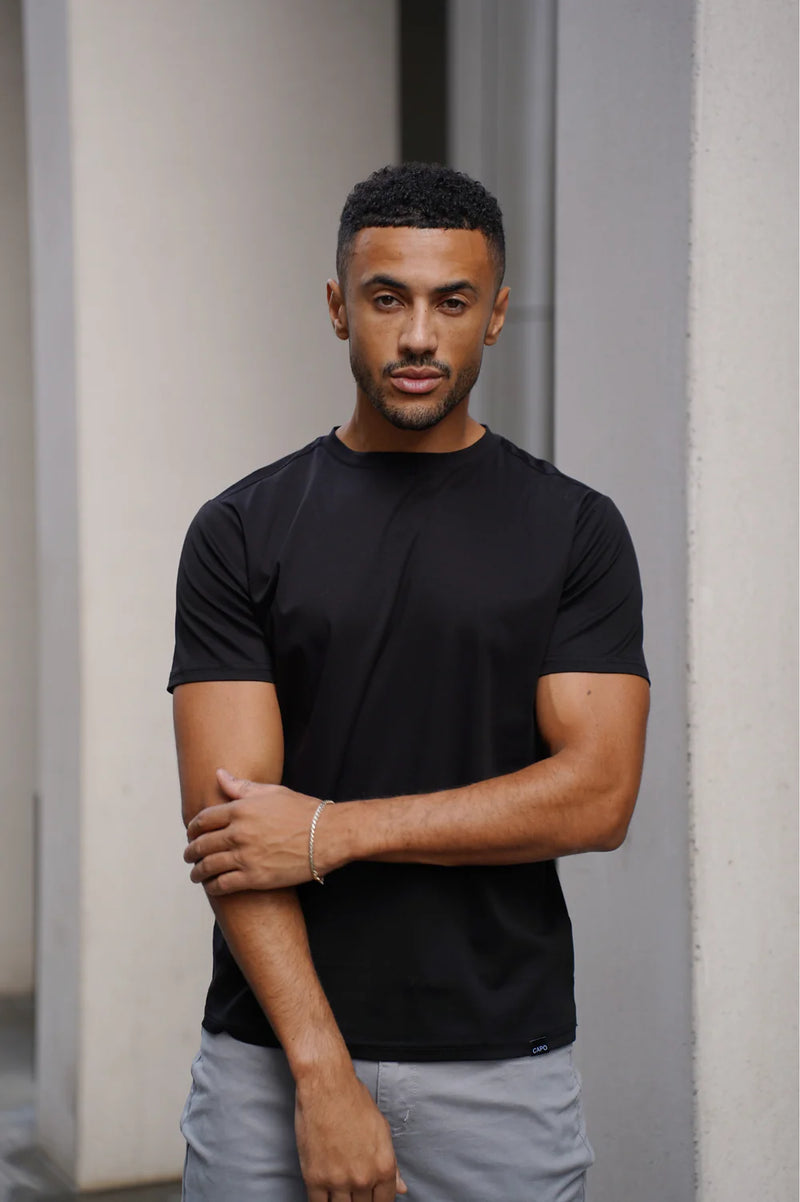 Capo Mercerised T-Shirt In Black