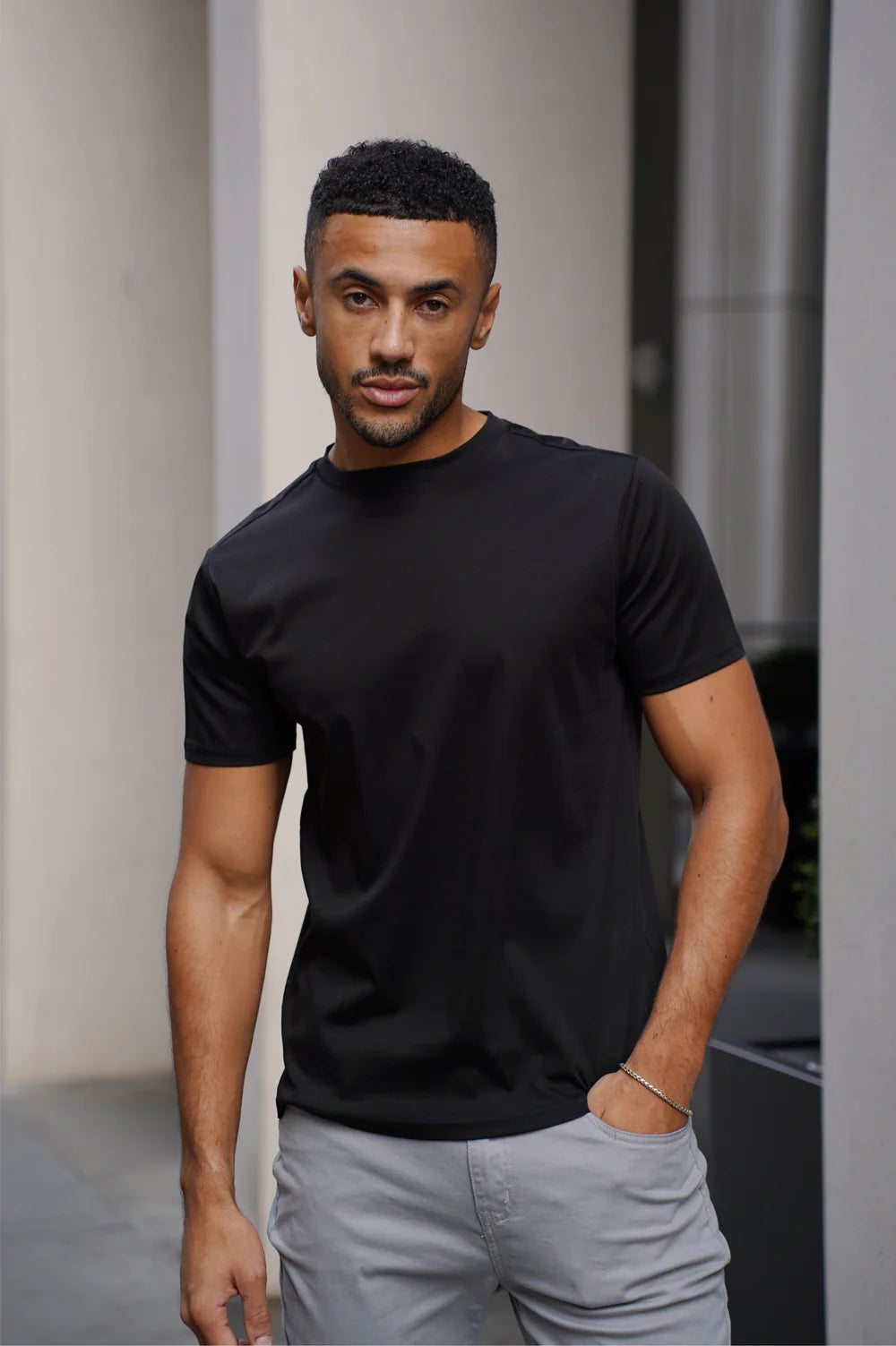 Capo Mercerised T-Shirt In Black