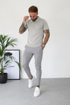 Capo Egyptian Cotton SS Zip Polo Shirt In Stone