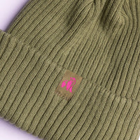 Organic Cotton Beanie In Olive