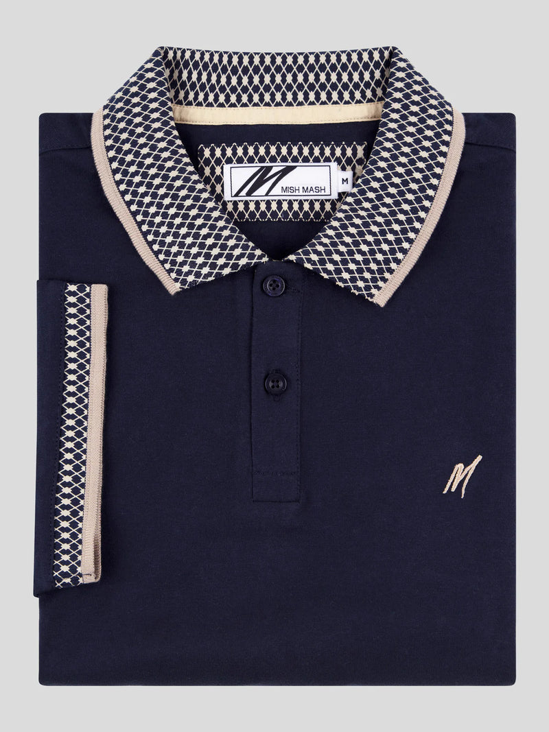 Mish Mash Gritt Polo Shirt In Navy