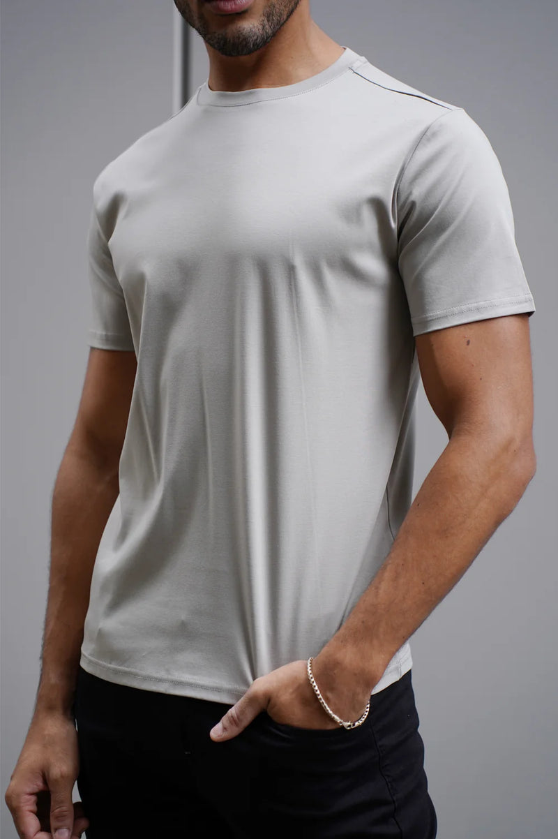 Capo Mercerised T-Shirt In Pebble