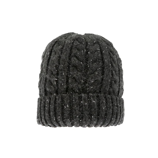 Dents Chunky Cable Knit Beanie In Charcoal