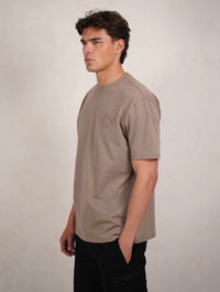 Capo Club Script T-Shirt In Tonal Mushroom