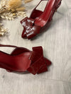 Burgundy Patent Pointed Heels