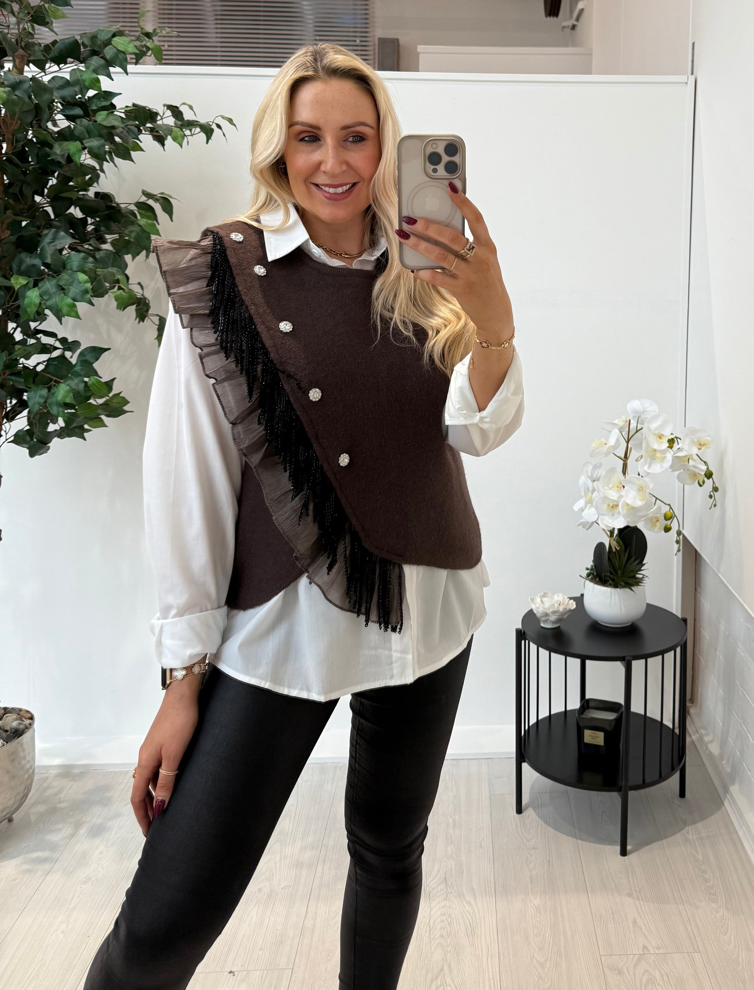 Tammy Shirt And Tasseled Tank Set