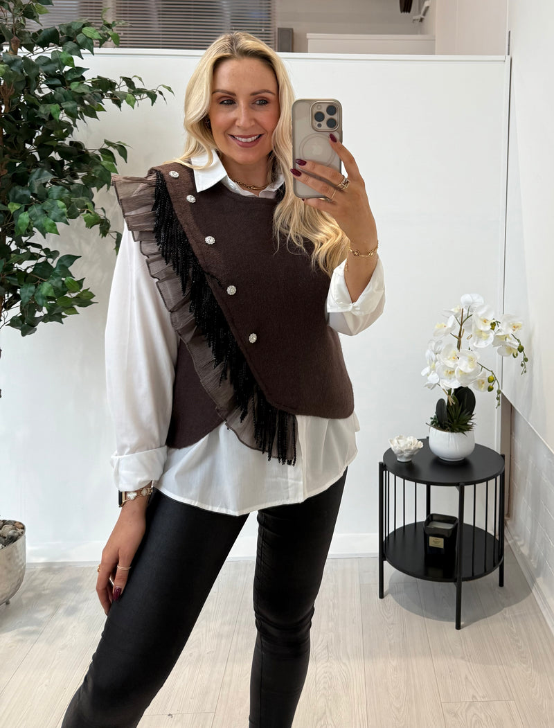 Tammy Shirt And Tasseled Tank Set