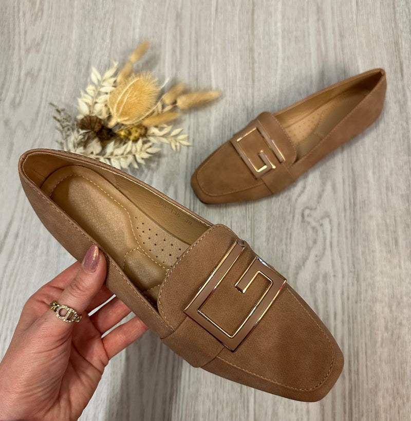 Rosie Suede Loafer In Taupe