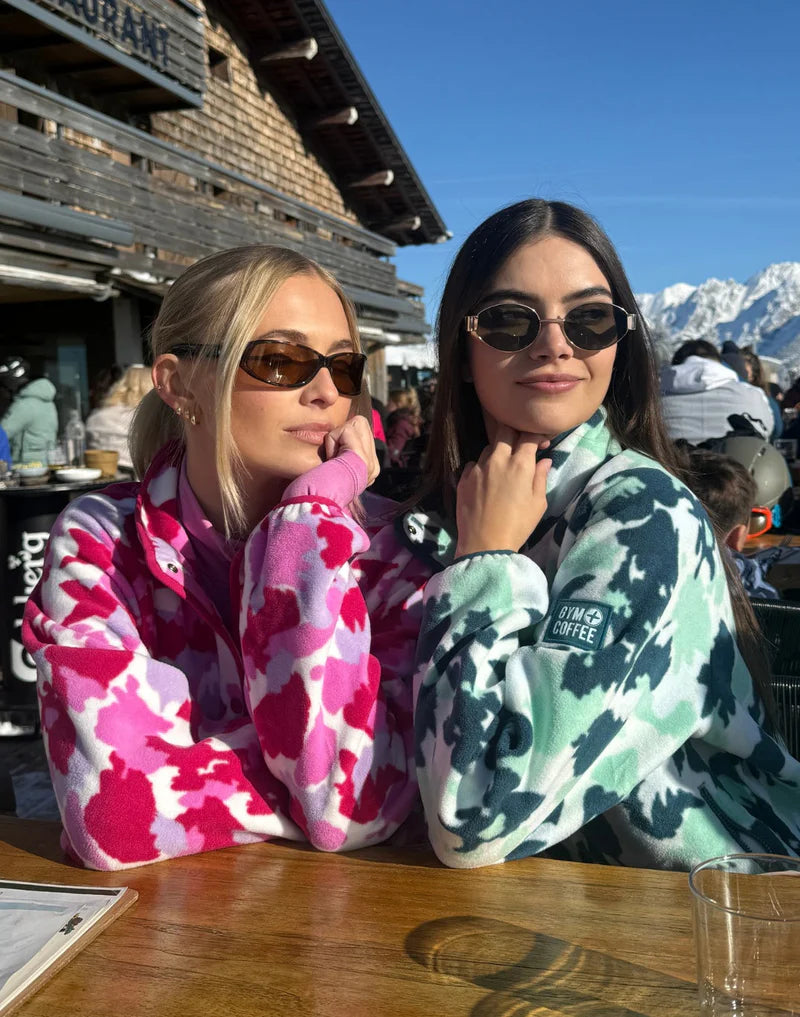 Gym Plus Coffee Snap Polar Fleece In Pink Pop