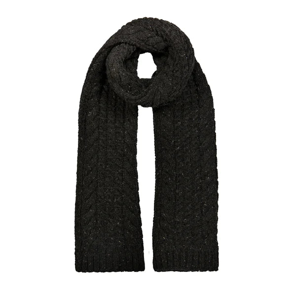 Dents Cable Knit Scarf In Black