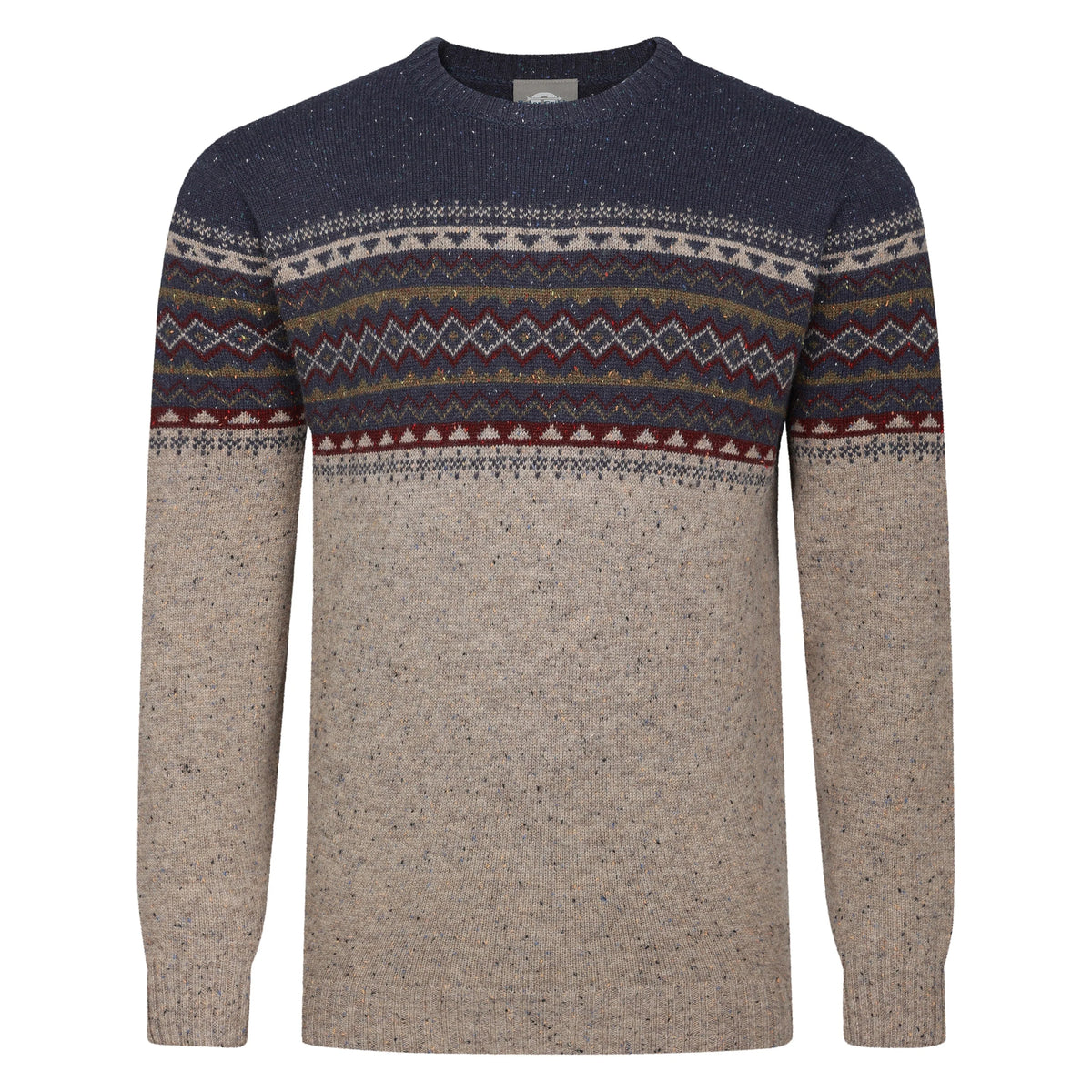 Fairisle Yoke Crew Neck Sweater