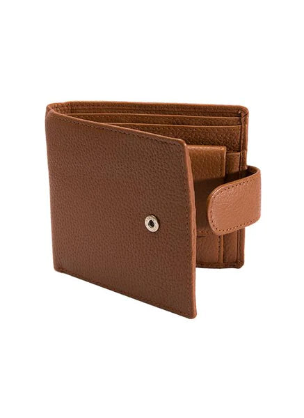 Dents Leather Coin Bifold Wallet In Cognac