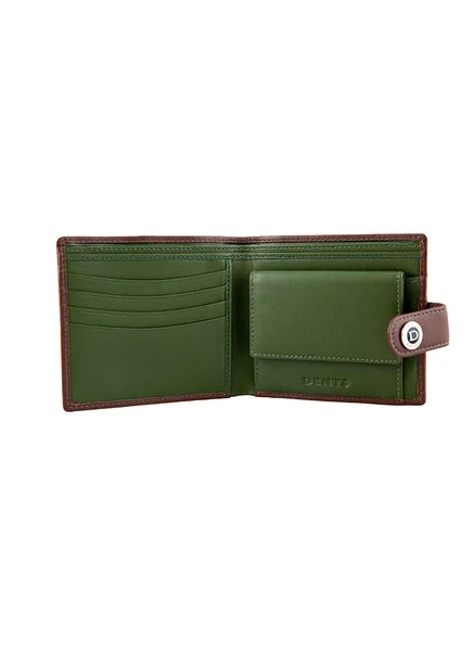 Dents Nappa Leather Bifold Wallet In English Tan/Olive