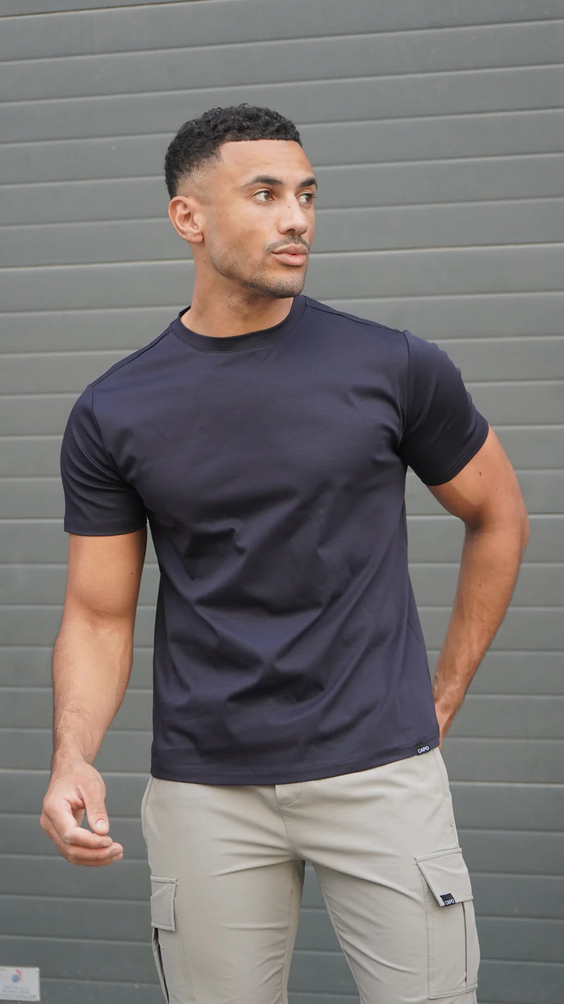 Capo Mercerised T-Shirt In Navy