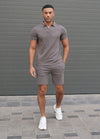 Capo Jersey Slub Shorts In Charcoal