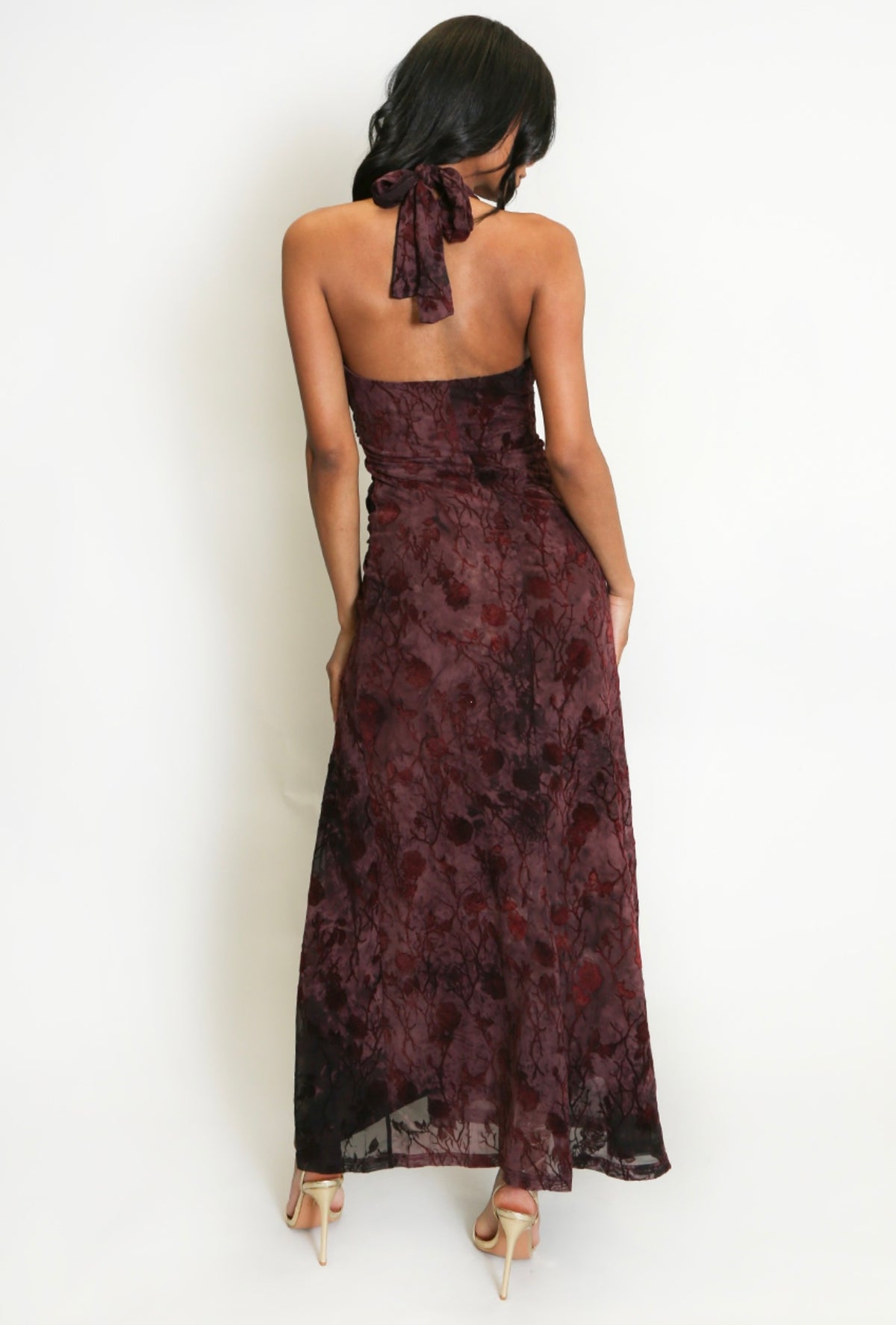 Blair Maxi Dress In Burgundy