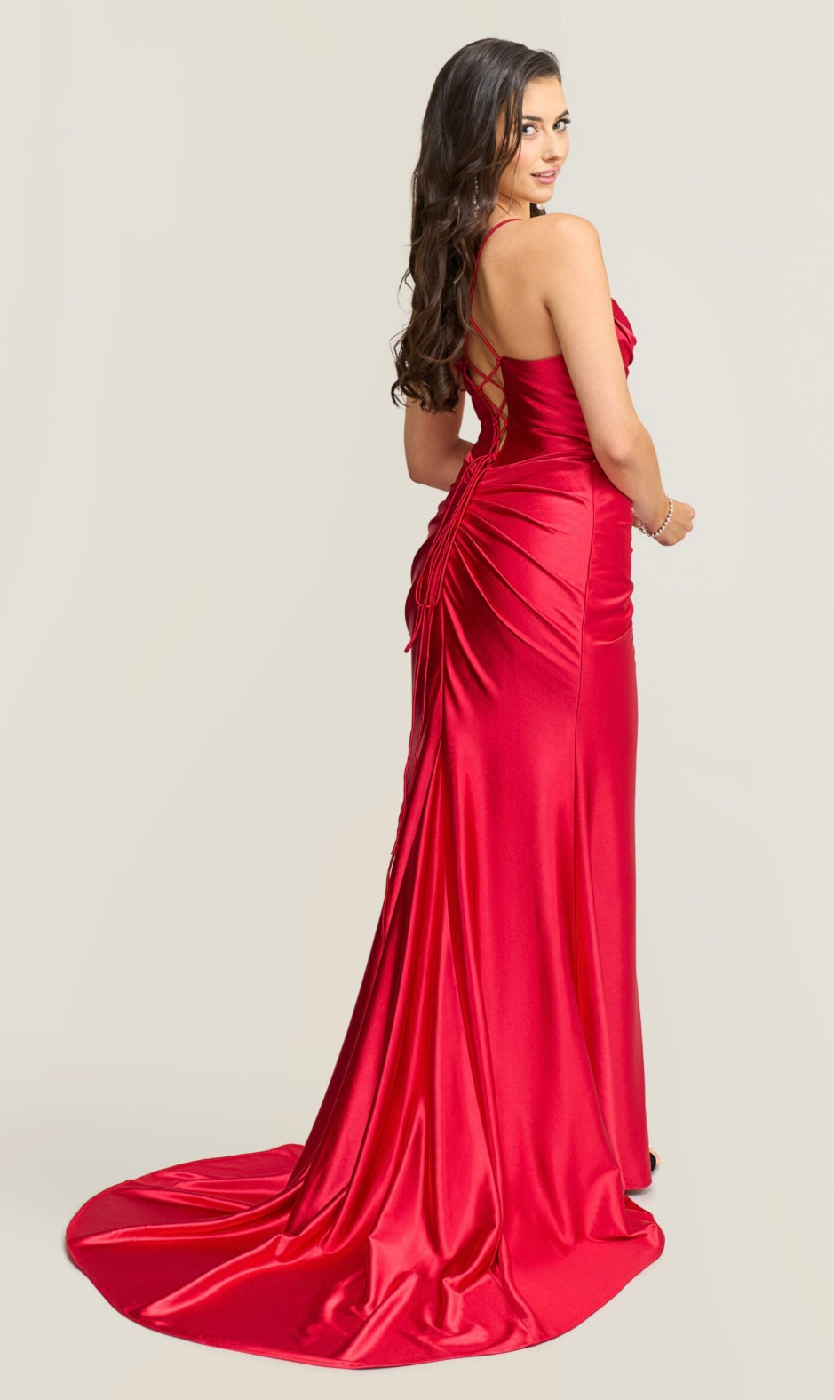 Jora Collections Fitted Prom Dress In Red