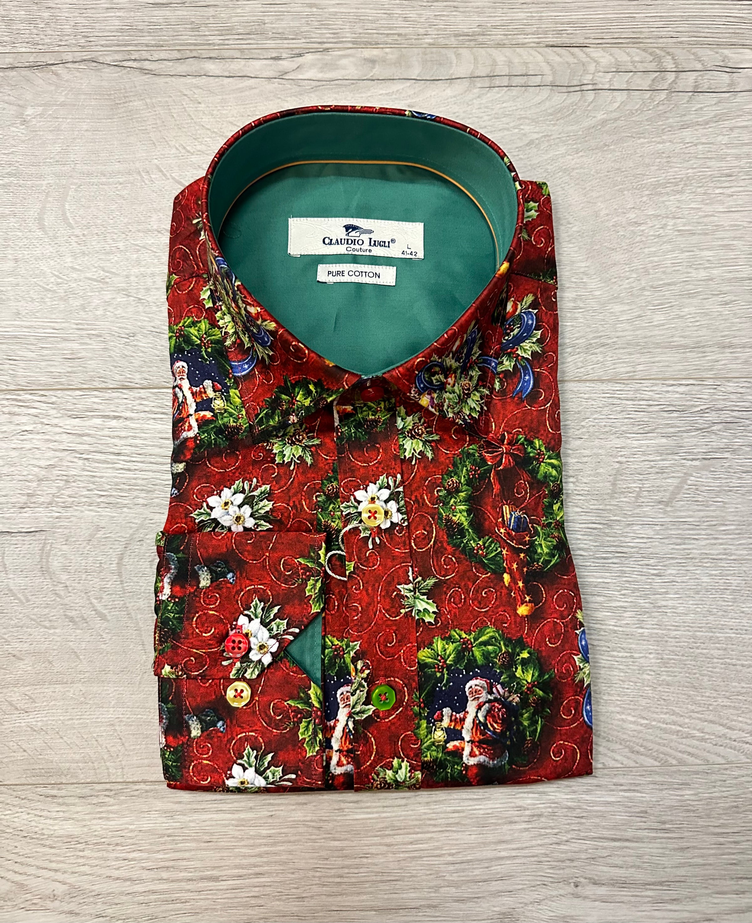 Claudio Lugli Christmas Shirt In Red