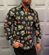 Claudio Lugli Floral Skull Shirt In Black