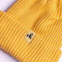 Organic Cotton Beanie In Mustard