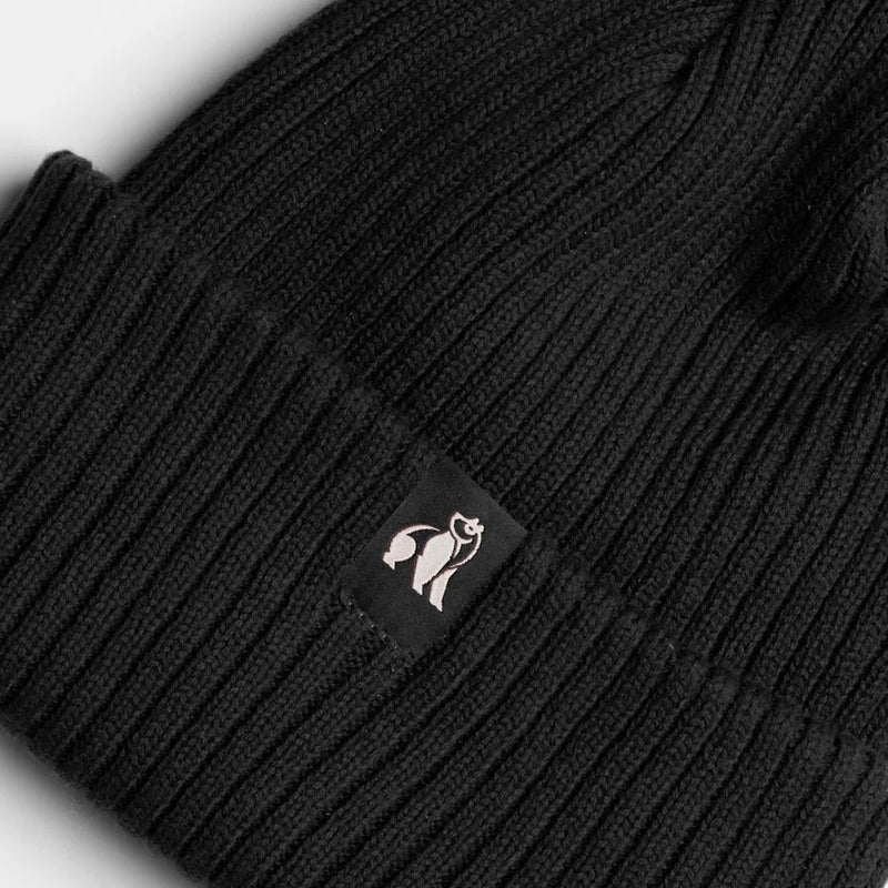 Organic Cotton Beanie In Black/Charcoal
