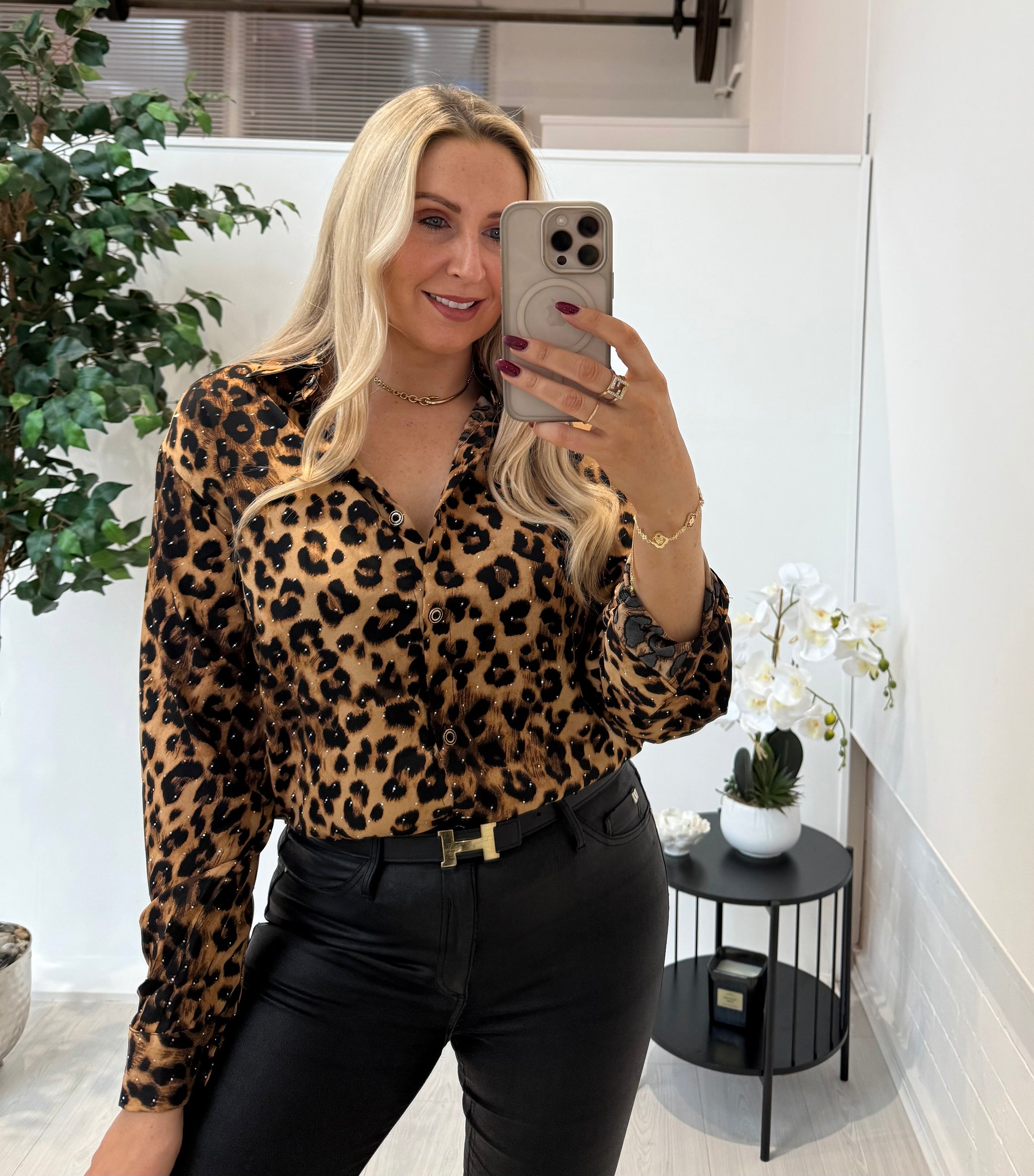 Ashleigh Sparkly Leopard Blouse