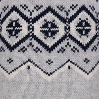 Nordic Pattern 1/4 Zip Sweater In Silver