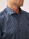 Guide London Diamond Print Shirt In Navy