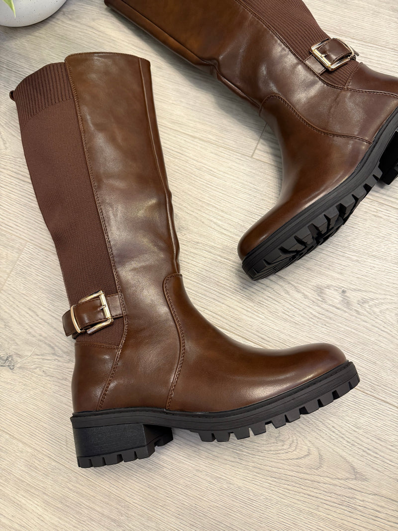 Billie Knee Boots In Brown