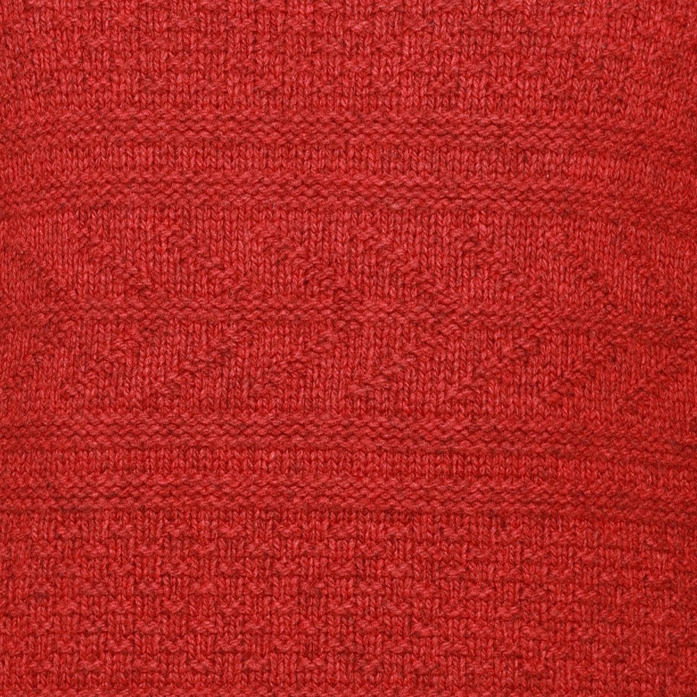 Guernsey Pattern Crew Neck Sweater In Chilli