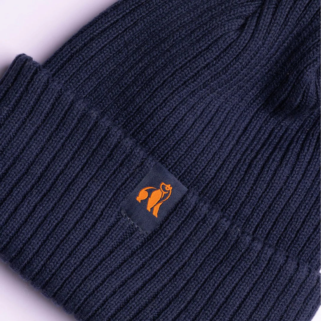 Organic Cotton Beanie In Navy