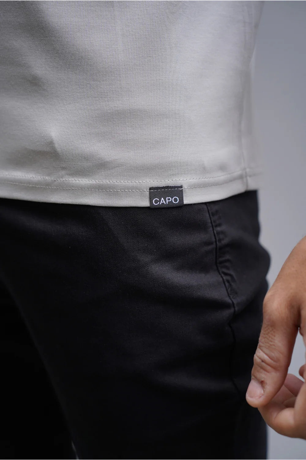 Capo Mercerised T-Shirt In Pebble