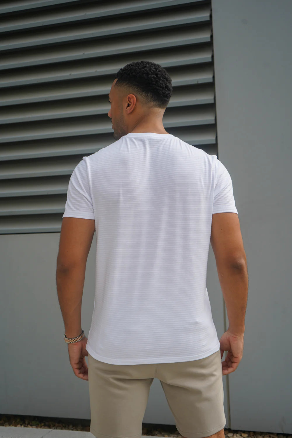 Capo Mercerised Ribbed T-Shirt In White