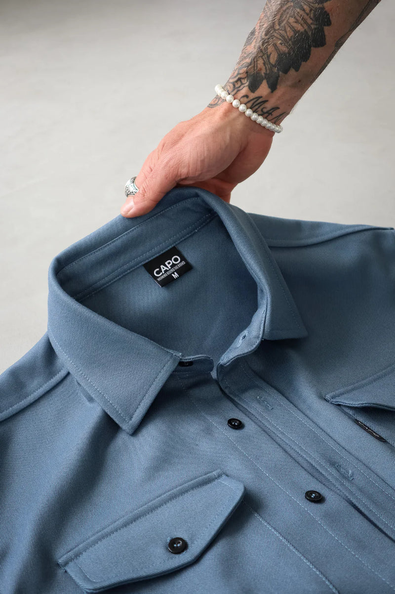 Capo Overshirt In Steel Blue