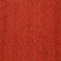 Cable Front 1/4 Zip Sweater In Ember