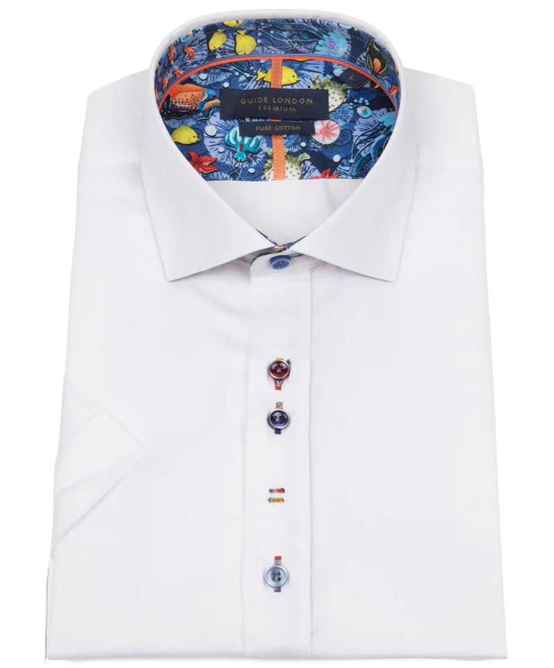 Guide London Short Sleeve Shirt In White