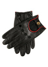 Dents Classic Leather Driving Gloves In Black/Berry Red