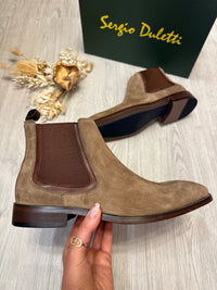 Sergio Duletti Joseph Suede Boots In Khaki