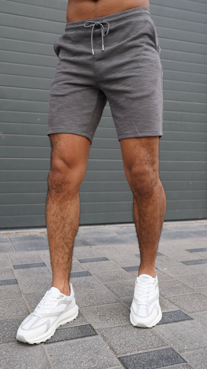 Capo Jersey Slub Shorts In Charcoal