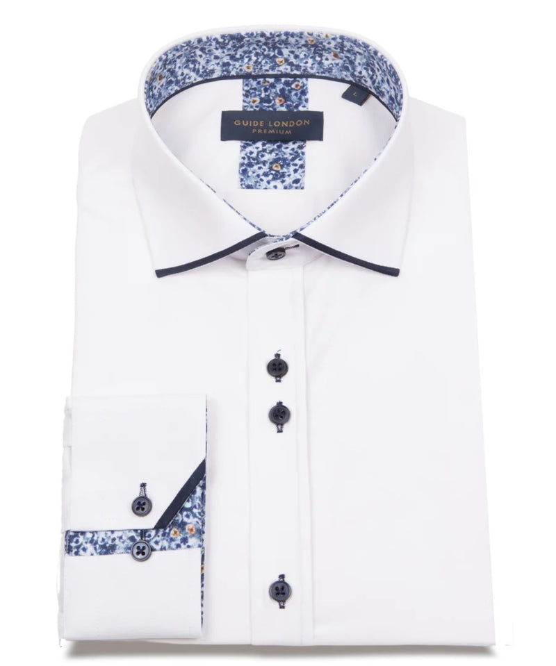 Guide London Shirt In White/Navy