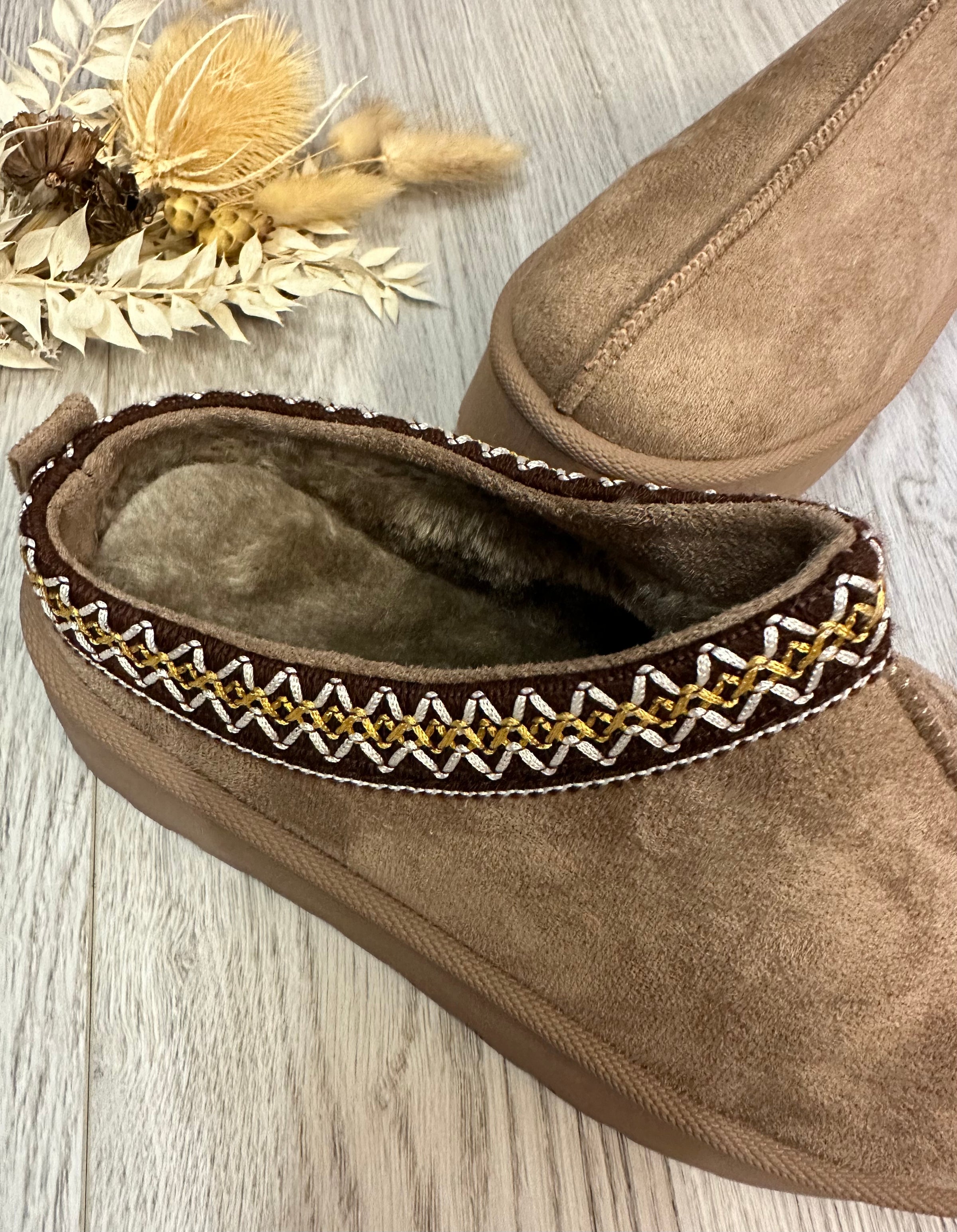Evelyn Slip Ons In Taupe