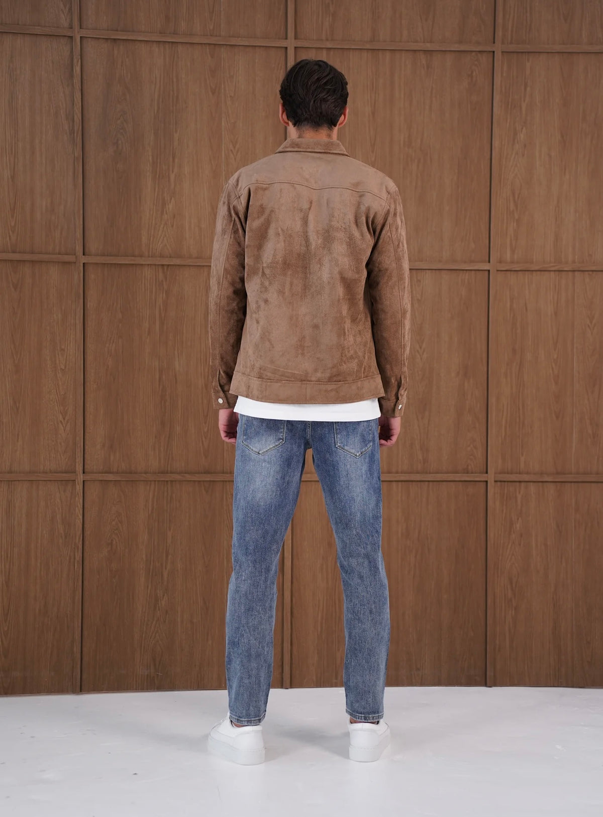 Capo Faux Suede Jacket In Brown