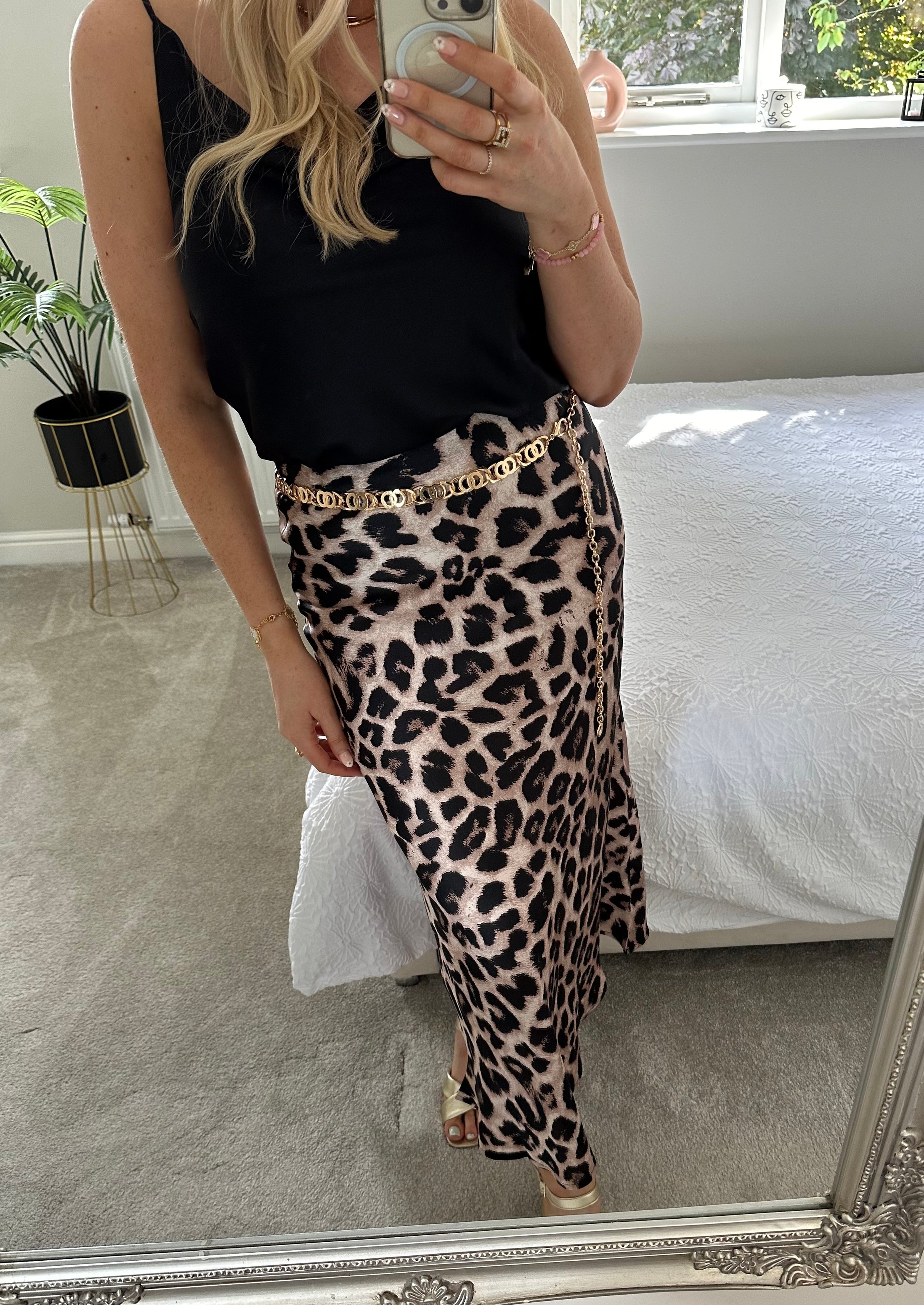 Paula Leopard Print Skirt In Brown