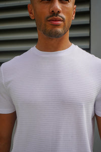 Capo Mercerised Ribbed T-Shirt In White