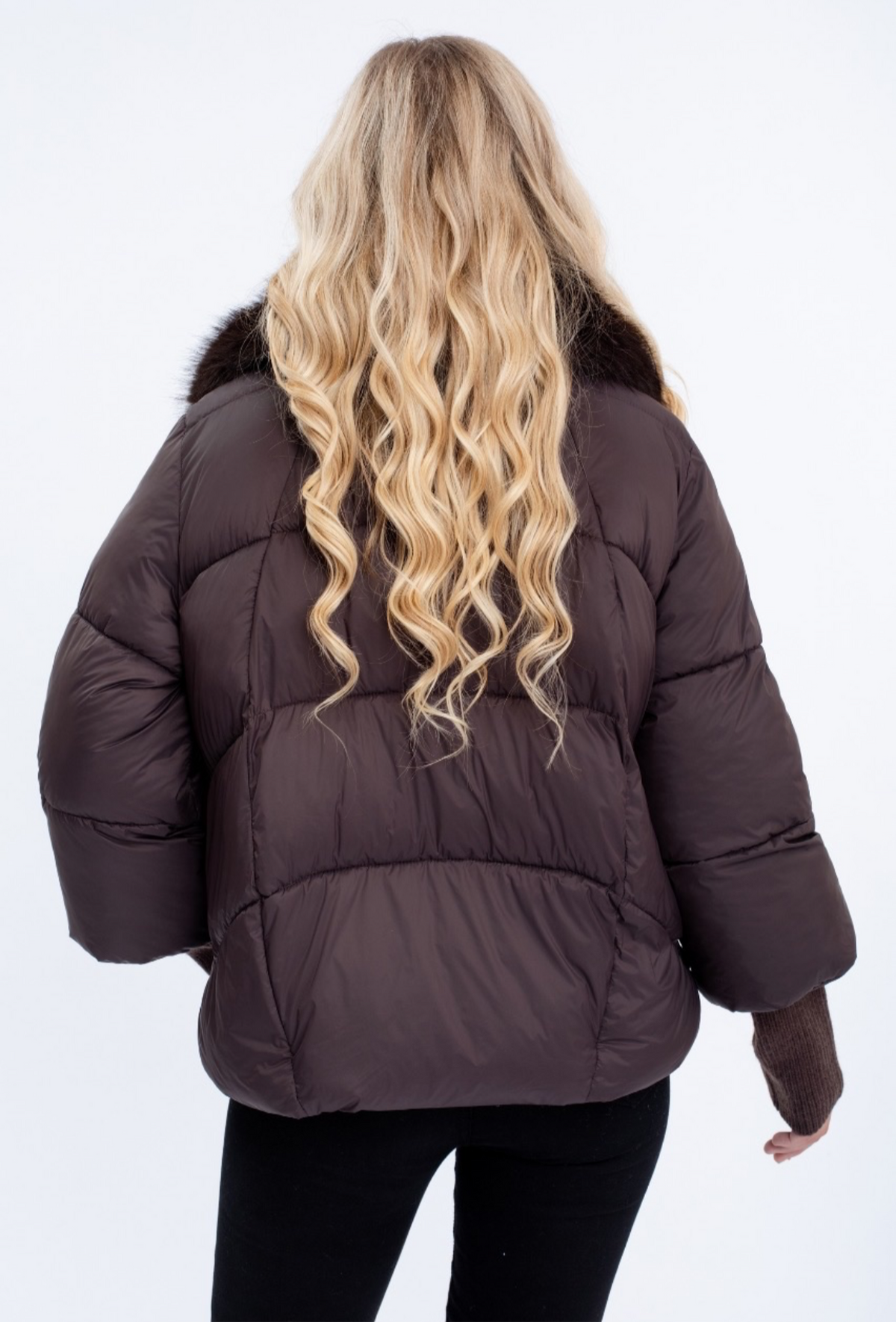 Paige Puffer Jacket In Chocolate Brown