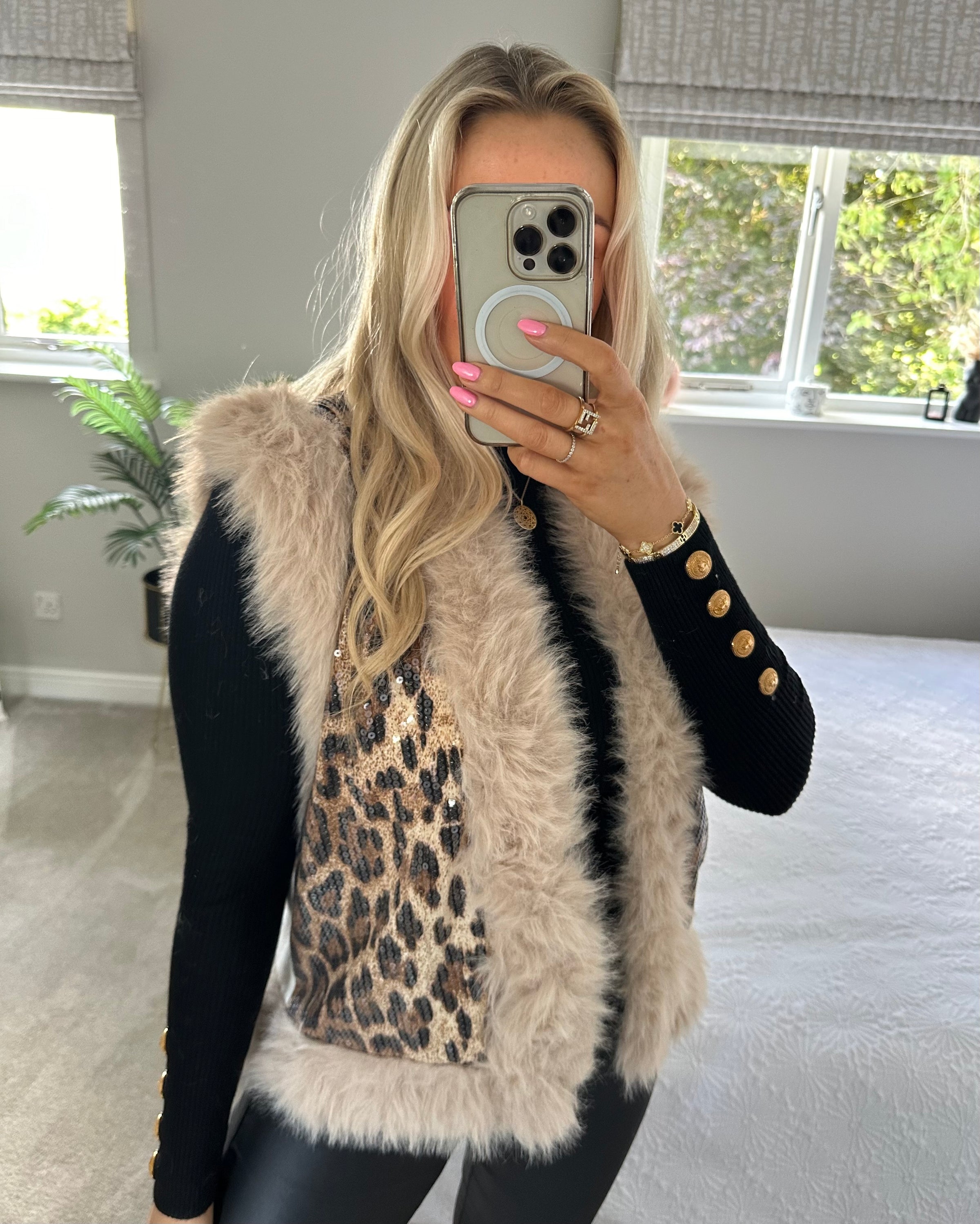 Sasha Faux Fur Leopard Gilet