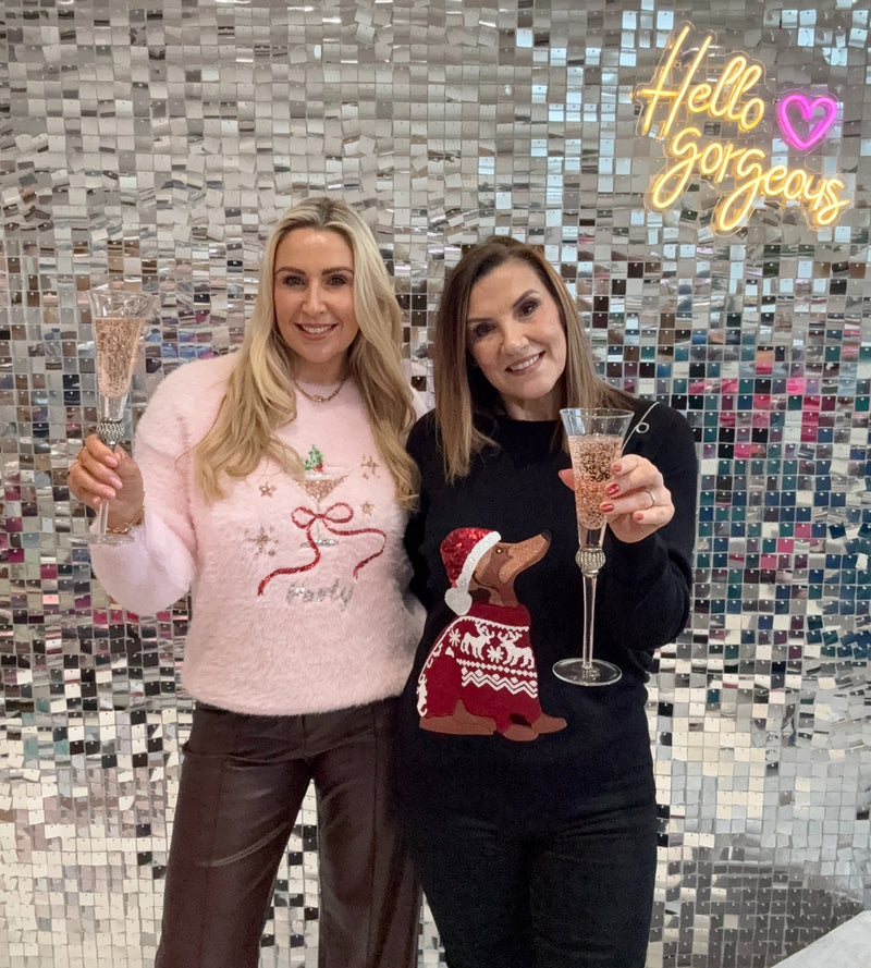 Party Christmas Jumper In Pink