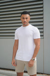 Capo Mercerised Ribbed T-Shirt In White